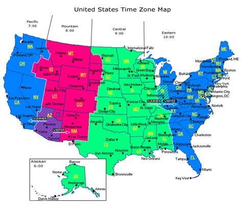 eastern time zone map